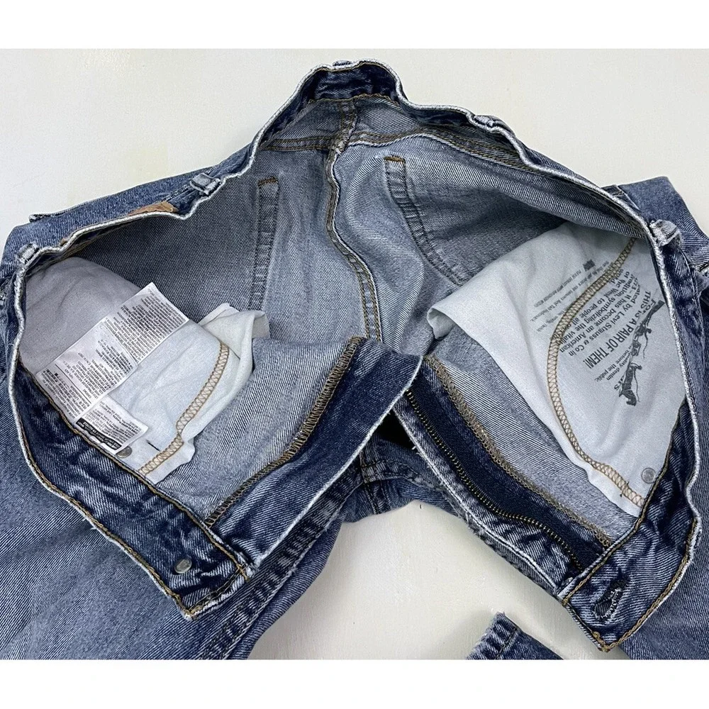 LEVI'S 505 Jeans Men 38x28 Denim Blue Regular Fit Straight Leg Zip Fly Tag 40x29